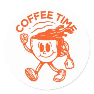 Coffee Time Classic Round Sticker