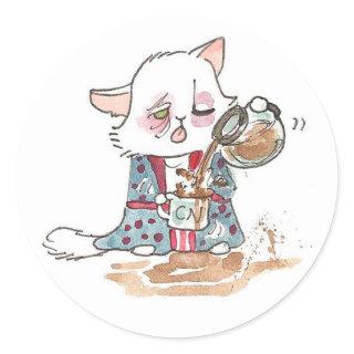 Coffee Zombie Lupin Classic Round Sticker