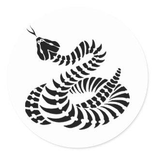 Coiled Rattlesnake Bones Classic Round Sticker
