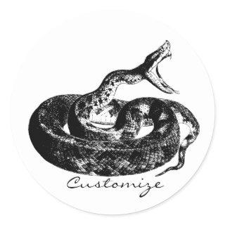 Coiled Rattlesnake Thunder_Cove Classic Round Sticker