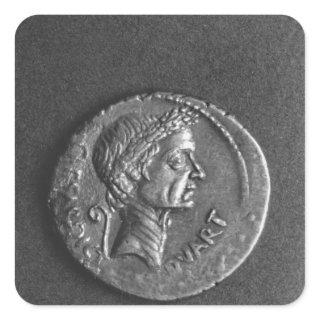 Coin with a portrait of Julius Caesar Square Sticker