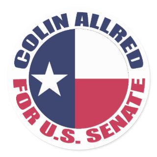 Colin Allred for U.S. Senate 2024 Election Classic Round Sticker