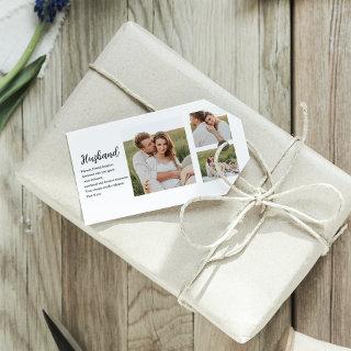 Collage Couple Photo & Romantic Husband Love Gift Gift Tags