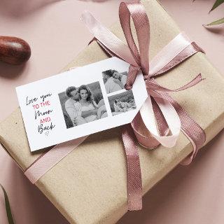 Collage Couple Photo & Romantic Quote To The Moon Gift Tags