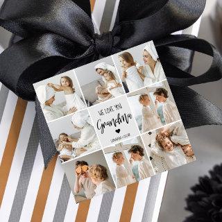 Collage Photo Grey We Love You Grandma Best Gift  Favor Tags