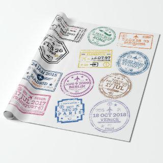 Collection of Passport Stamps Isolated on White. V