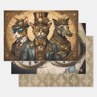 Collection Steampunk Animal - Kitty Trio   Sheets