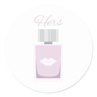 Cologne Perfume Lips Classic Round Sticker