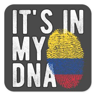 Colombia DNA Flag  Square Sticker