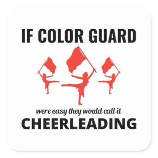Color Guard Flag Corps Dance Marching Band Student Square Sticker