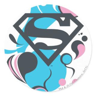 Color Splash Blue Classic Round Sticker