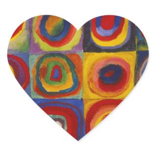 Color Study of Squares Circles by Kandinsky Heart Sticker