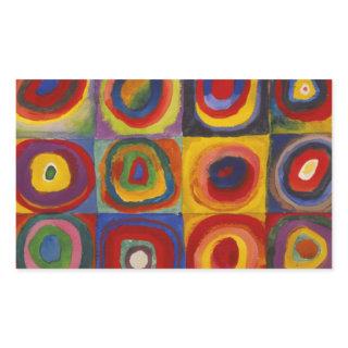 Color Study of Squares Circles by Kandinsky Rectangular Sticker