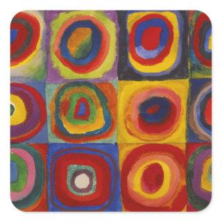 Color Study of Squares Circles by Kandinsky Square Sticker