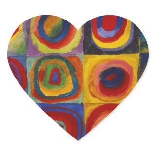 Color Study of Squares Circles Heart Sticker