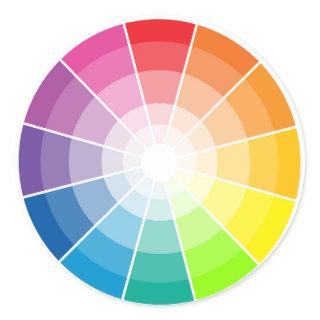 Color wheel light classic round sticker