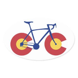 Colorado Flag Bicycle Oval Sticker