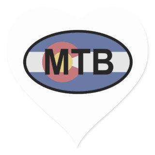 Colorado Flag Mountain Bike Heart Sticker