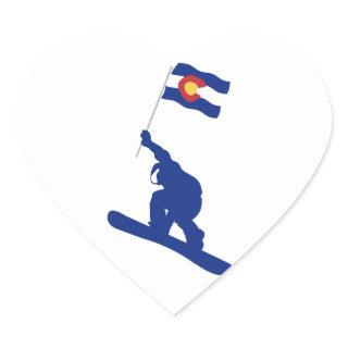 Colorado Snowboard Flag Heart Sticker