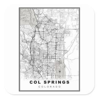 Colorado Springs Map Square Sticker