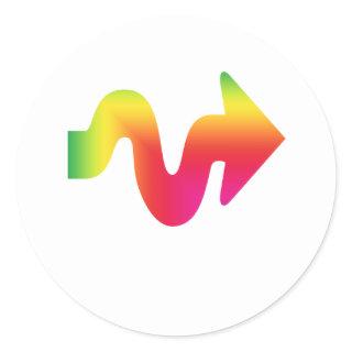 Colored Arrow Pointing To The Right Classic Round Sticker