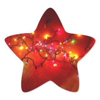 'Colored Lights' Star-Shaped Stickers