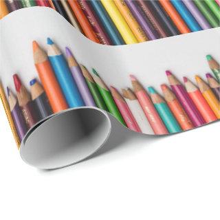Colored pencils, paint, multi-colored artist tools