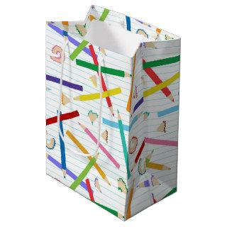 Colored Pencils Pattern Medium Gift Bag