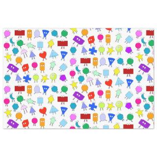 Colorful 2D & 3D Geometric Shapes Pattern for Kids Tissue Paper