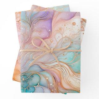 Colorful Abstract Ink Art  Sheets