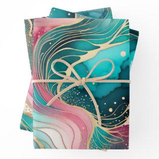 Colorful Abstract Ink Art  Sheets