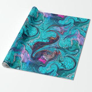 Colorful Abstract Mosaic Mermaid or Dragon Scales