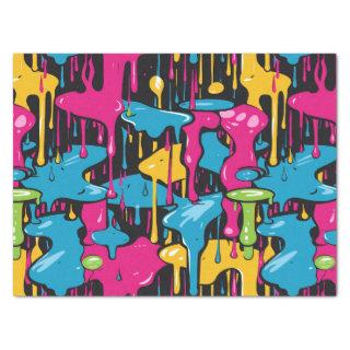 Colorful Abstract Paint Drips (1) Tissue Paper