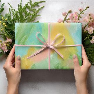 Colorful Abstract Pastel Pink Teal Sage Watercolor  Sheets