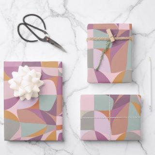 Colorful Abstract Shapes in Plum Earth Tones   Sheets