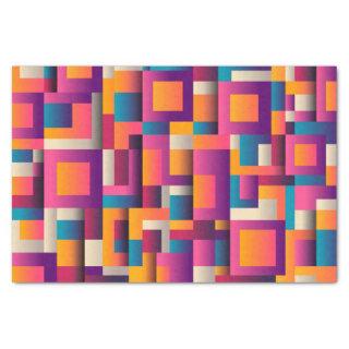 Colorful Abstract Squares and Shapes Tissue Paper