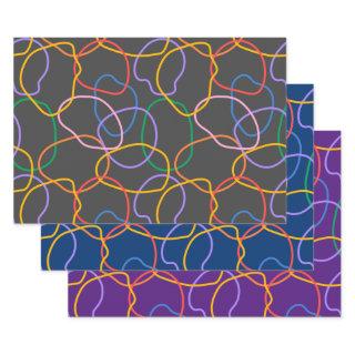 Colorful Abstract Wavy Lines Pattern  Sheets