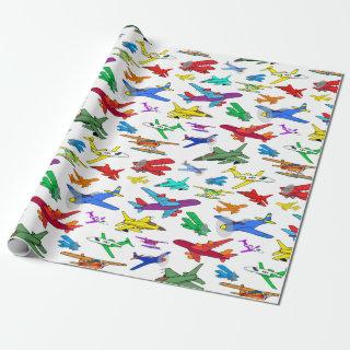 Colorful Airplanes Pattern