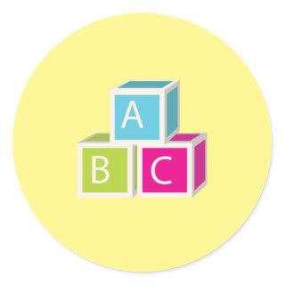 Colorful Alphabet blocks Classic Round Sticker