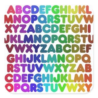 Colorful Alphabet for a TEACHER Square Sticker