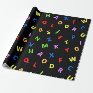 Colorful Alphabet on black background