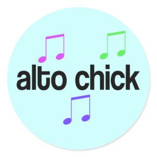 Colorful Alto Chick Classic Round Sticker