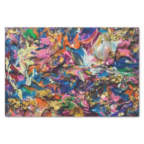 Colorful and Abstract Acrylic Flowers Canvas Tissue Paper