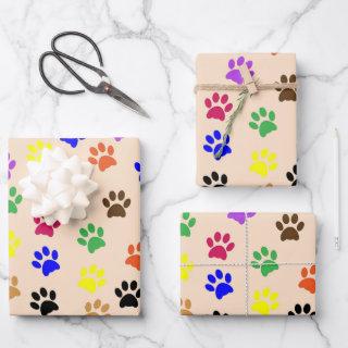 Colorful animal paws pattern pink  sheets