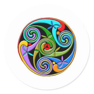 Colorful Antique Style Celtic Art Classic Round Sticker