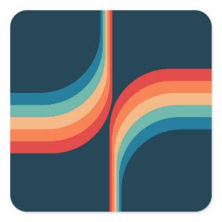 Colorful arches in retro style  square sticker