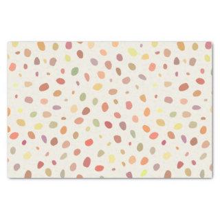 Colorful art dots on beige tissue paper