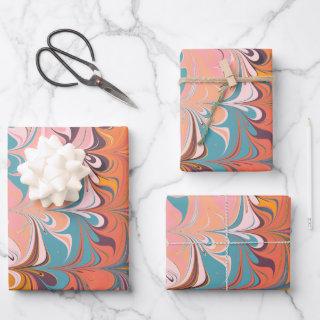 Colorful Artsy Abstract Marble Swirl Design   Sheets