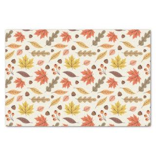 Colorful Autumn Leaf Fall Pattern Tissue Paper