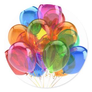 Colorful Ballons Classic Round Sticker